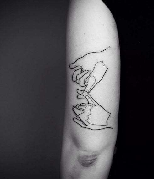 single line tattoos