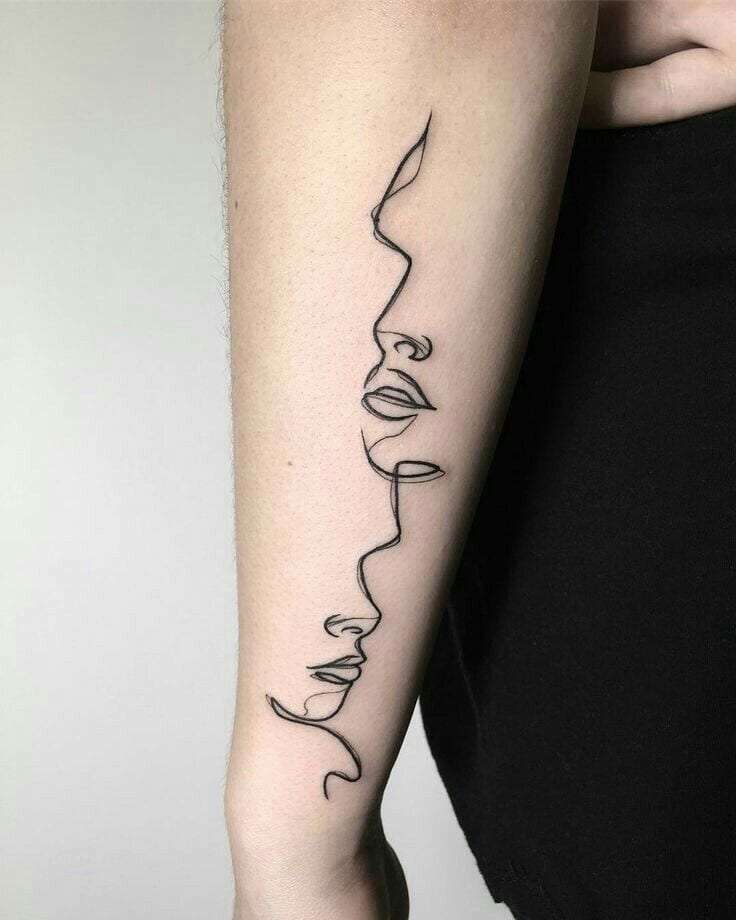 Noon Line Art | Over 200 Simple Tattoo Designs For Minimalists