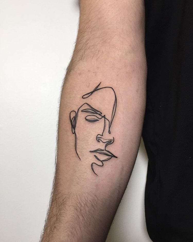 abstract line art tattoos