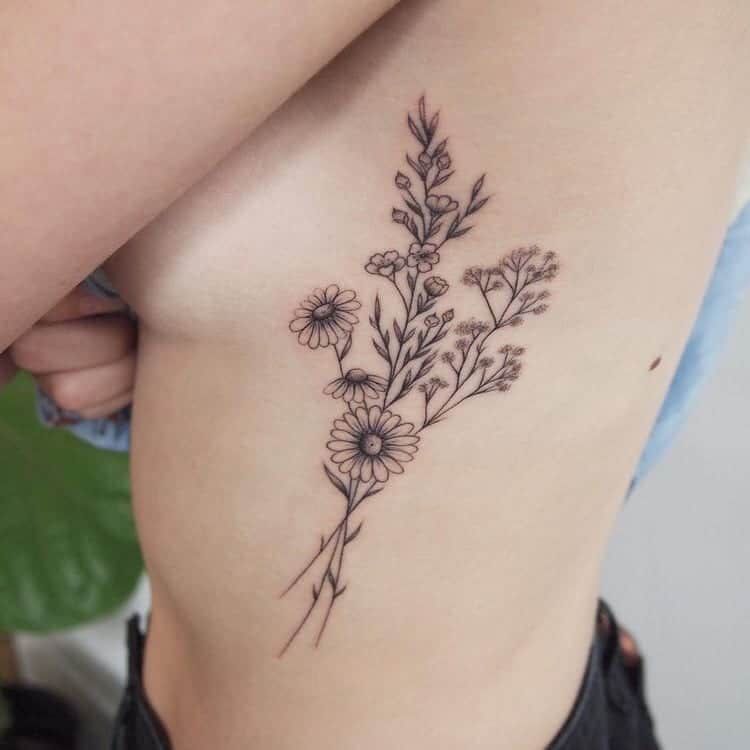 Side Flower Tattoo | KateHelenMuir