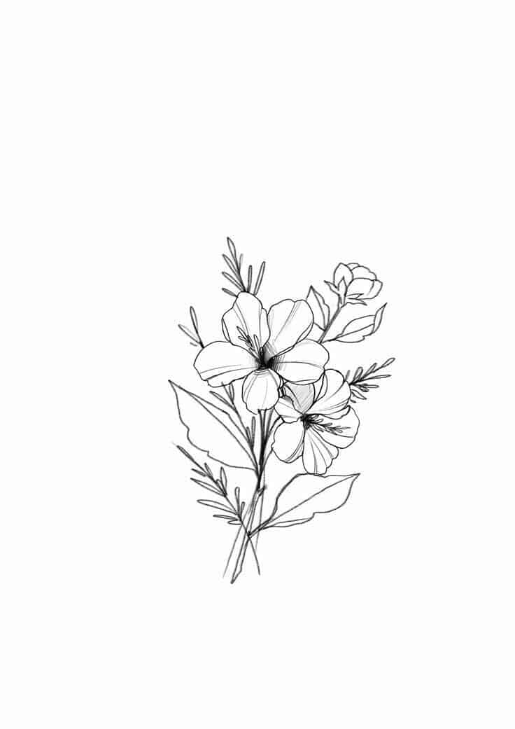 Flowers bunch coloring page for kids