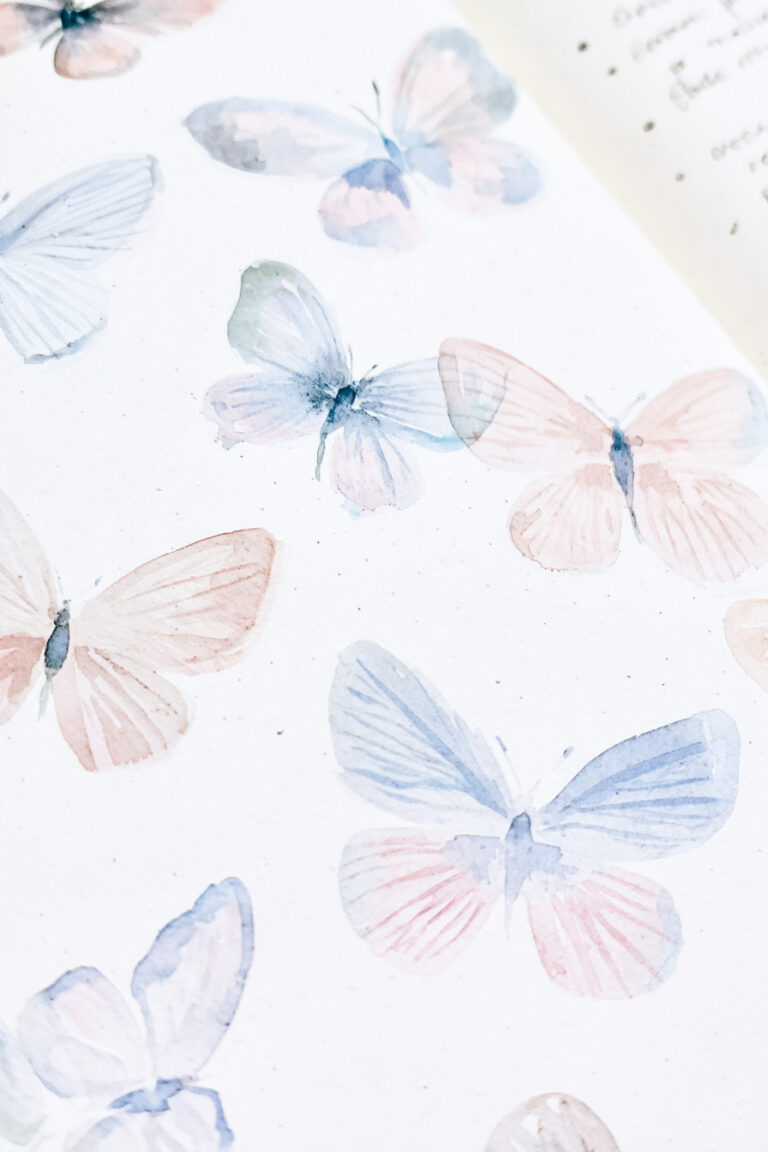 15. Butterfly Watercolor Notes Page