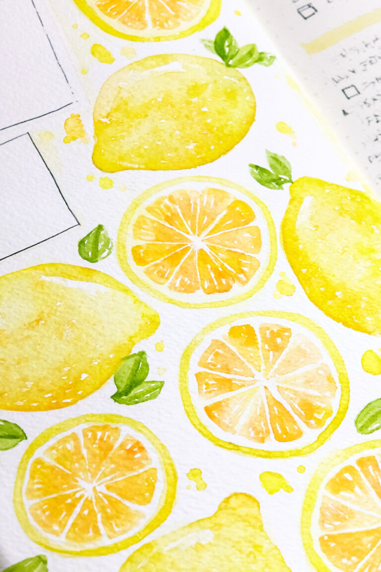 17. Citrus Watercolor Planner Page