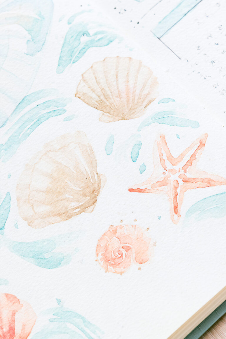 18. Coastal Watercolor Journal Page