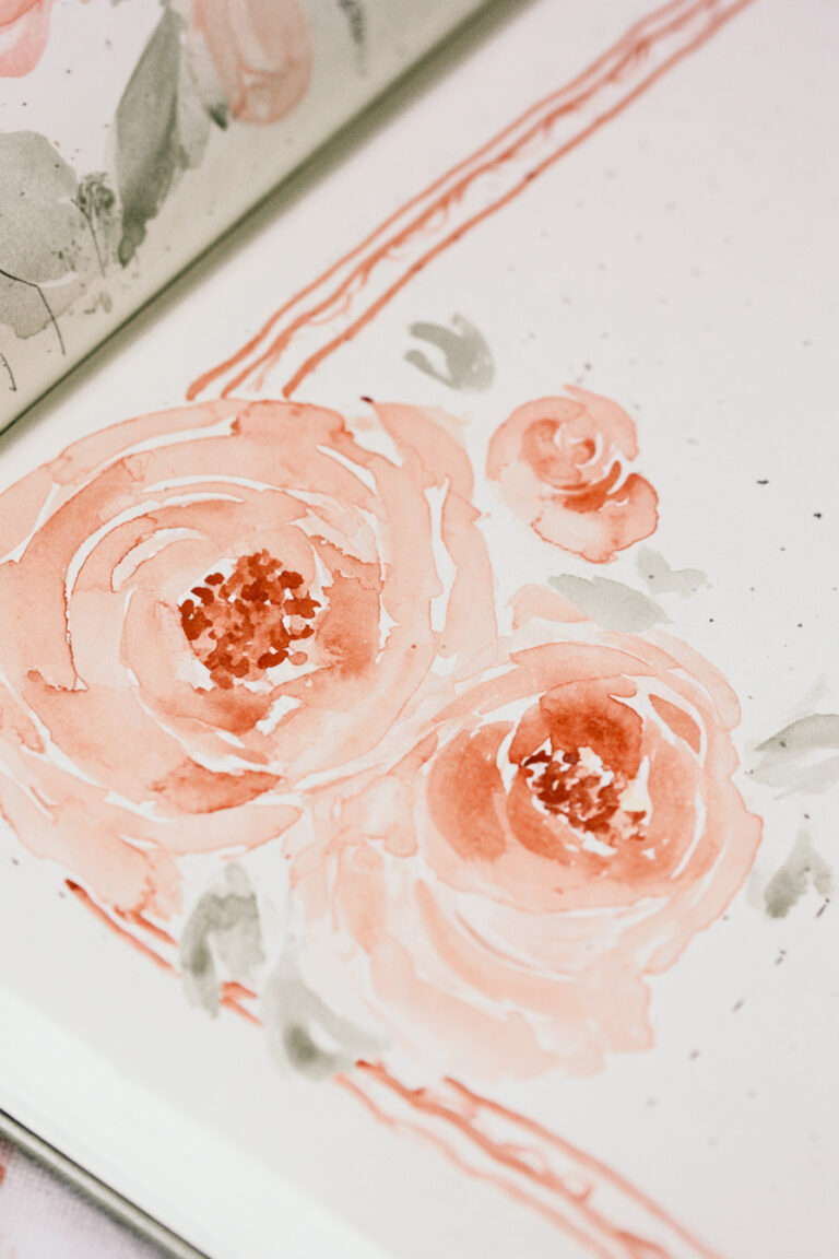 13. Rose Watercolor Page Border