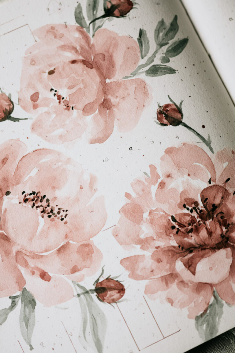 1. Blush Peony Monthly Calendar