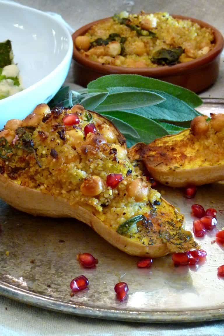 3. Vegan Butternut Squash With Sage & Chickpea Stuffing