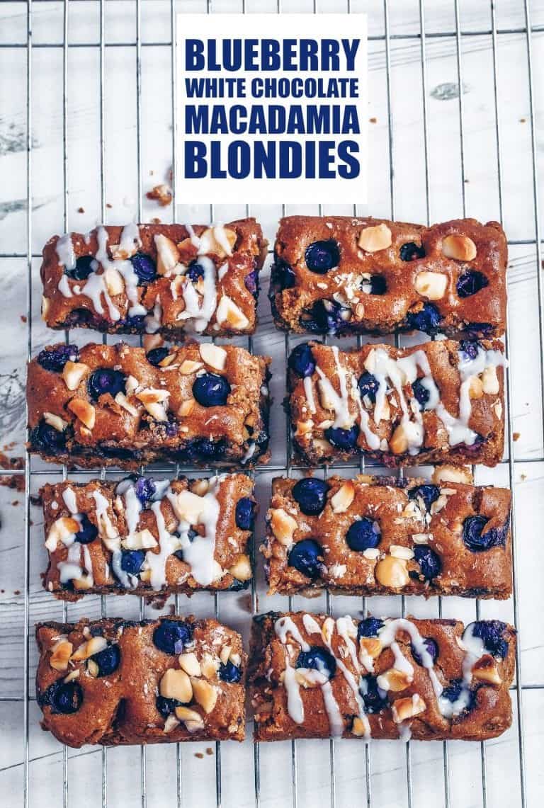 7. Blueberry White Chocolate Macadamia Blondies