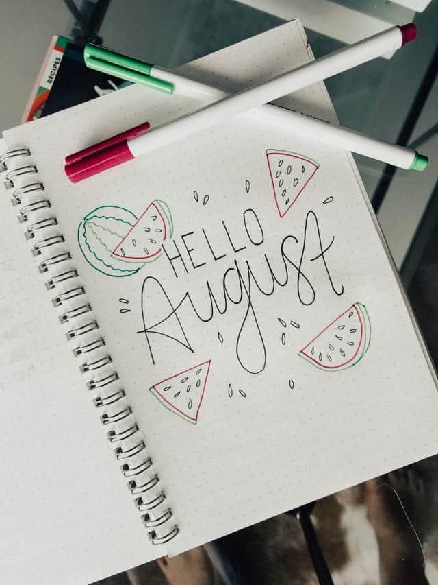 20 Beautiful August Bullet Journal Covers Ideas - Brighter Craft