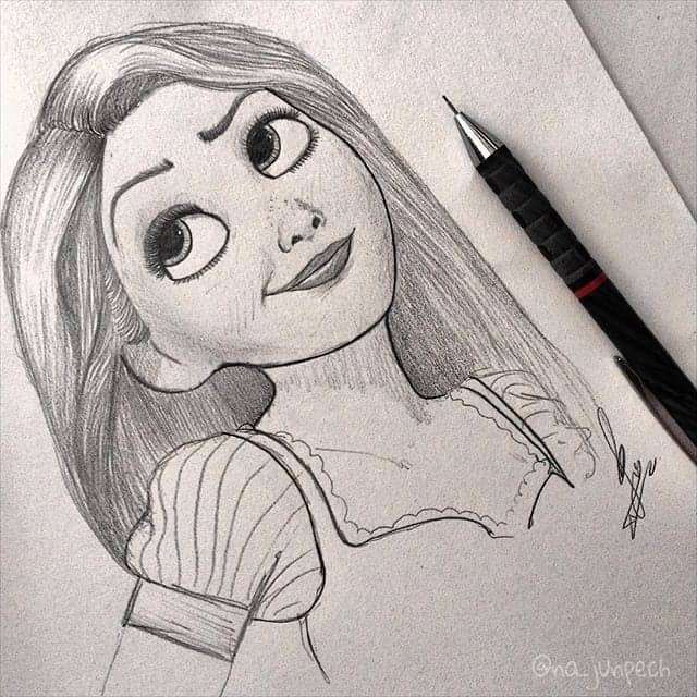 disney princess drawings in pencil