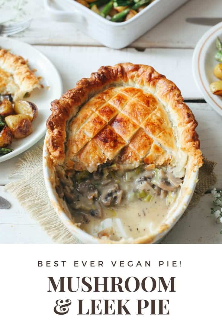 6. Vegan Mushroom and Leek Pie