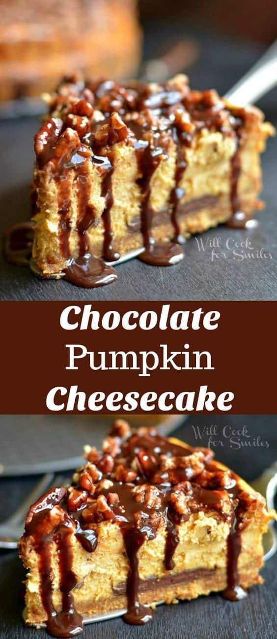 4. Chocolate Pumpkin Cheesecake