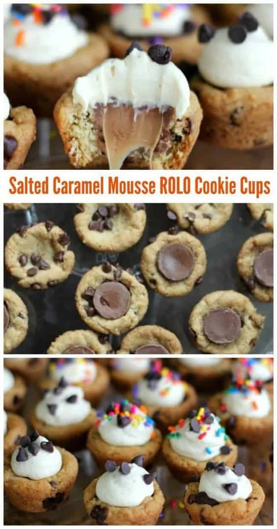 12. Salted Caramel Mousse ROLO Cookie Cups