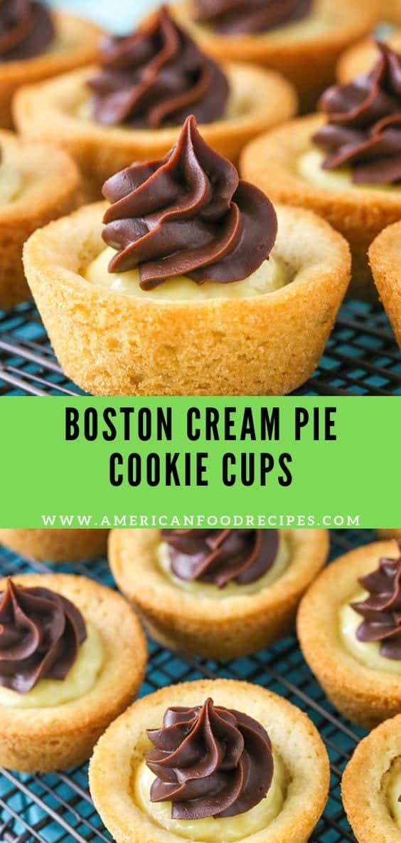 3. Boston Cream Pie Cookie Cups