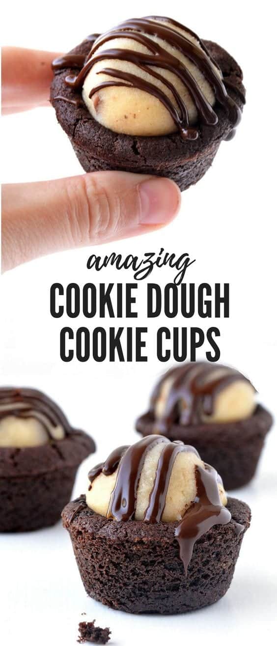 11. Chocolate Cookie Dough Cookie Cups