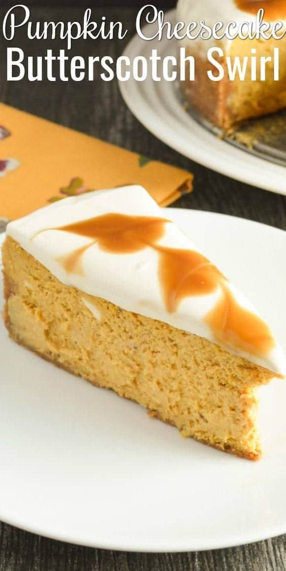 6. Pumpkin Cheesecake With Butterscotch Swirl