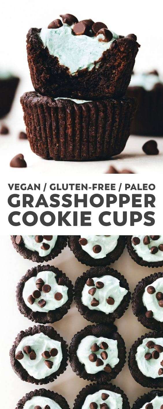 7. SunButter Grasshopper Cookie Cups
