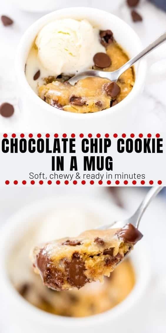11. Chocolate Chip Cookie in a Mug