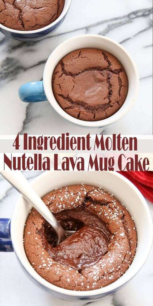 4 Ingredient Molten Nutella Lava Mug Cake