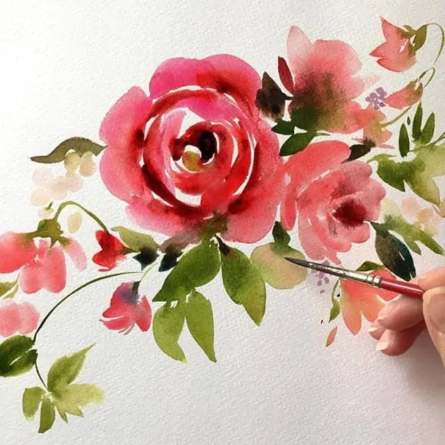 watercolor flowers for beginners 14