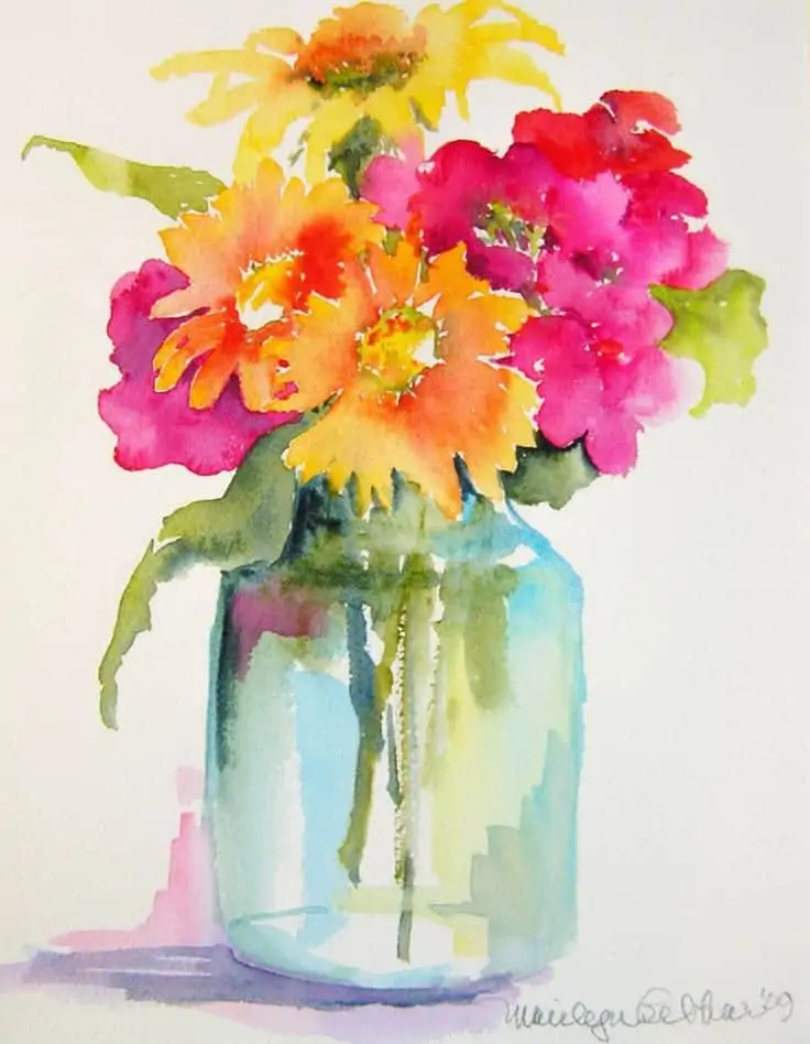 watercolor flowers for beginners 4