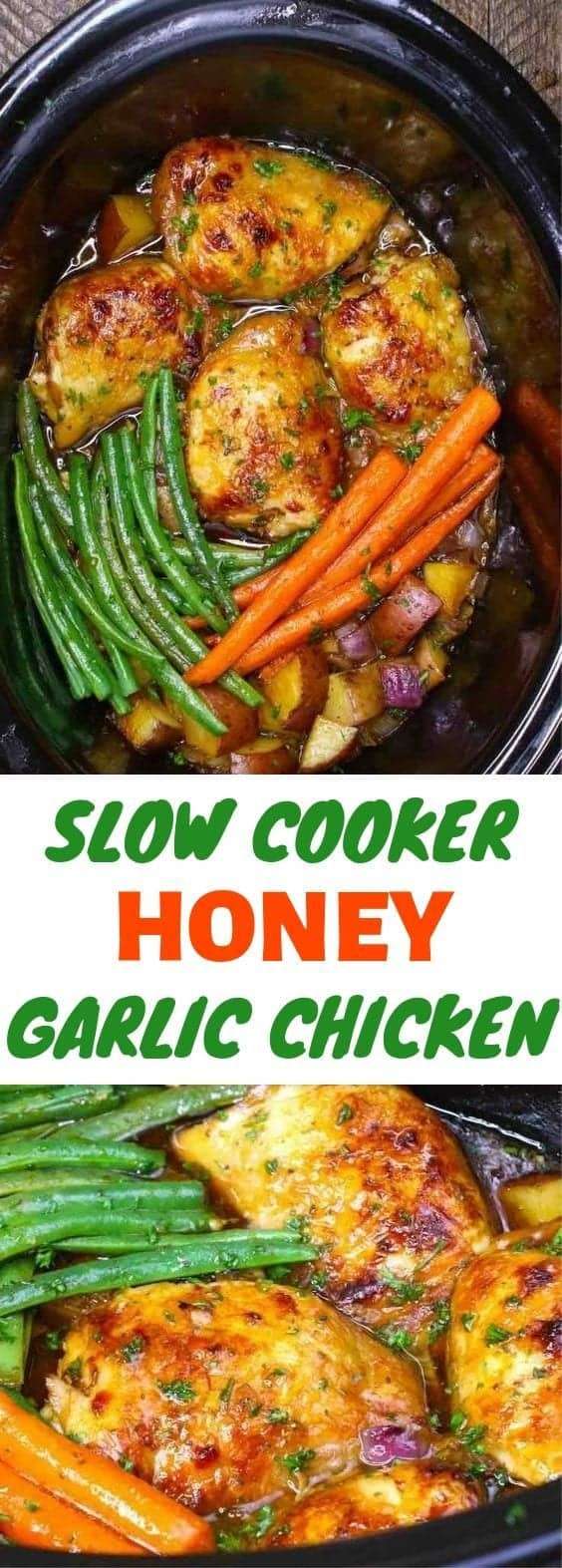4. Slow Cooker Honey Garlic Chicken