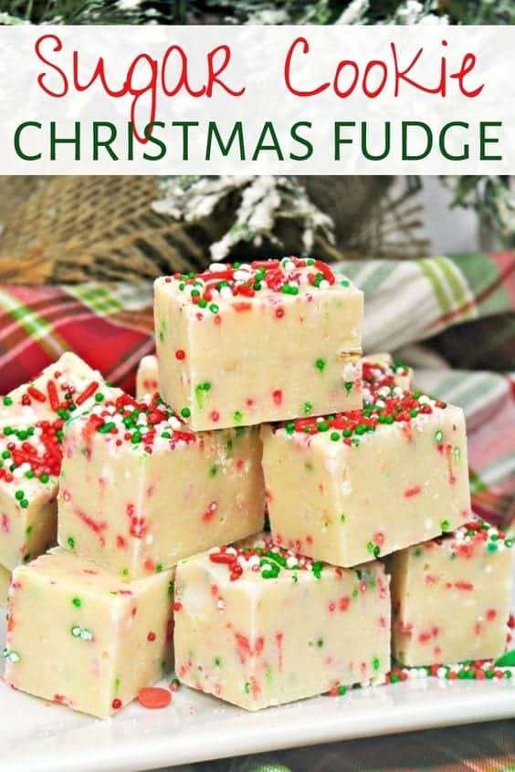 Sugar cookie Christmas fudge