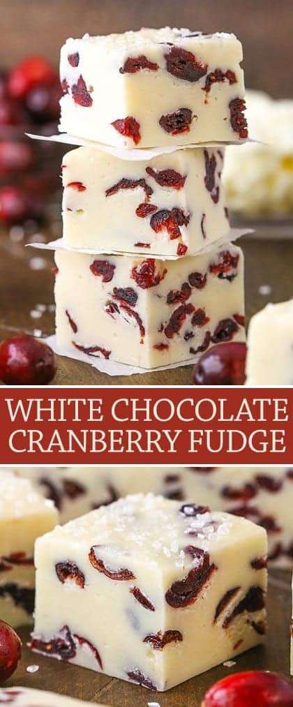 Easy White Chocolate Cranberry Fudge