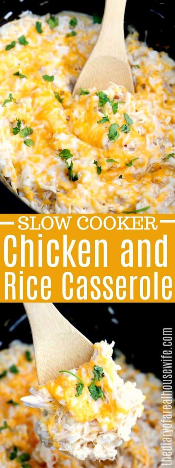 11. Slow Cooker Chicken and Rice Casserole