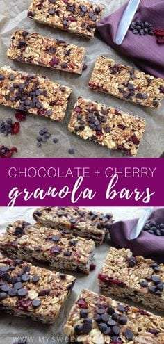 Dark Chocoalte and Cherry Granola Bars