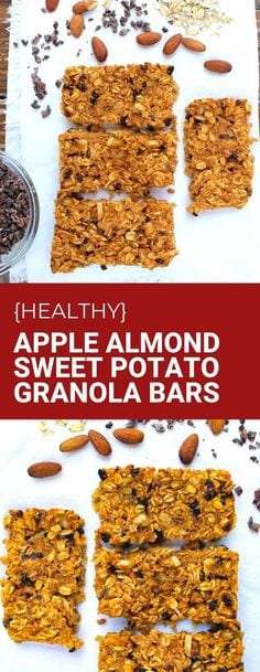 Apple Almond Sweet Potato Granola Bars