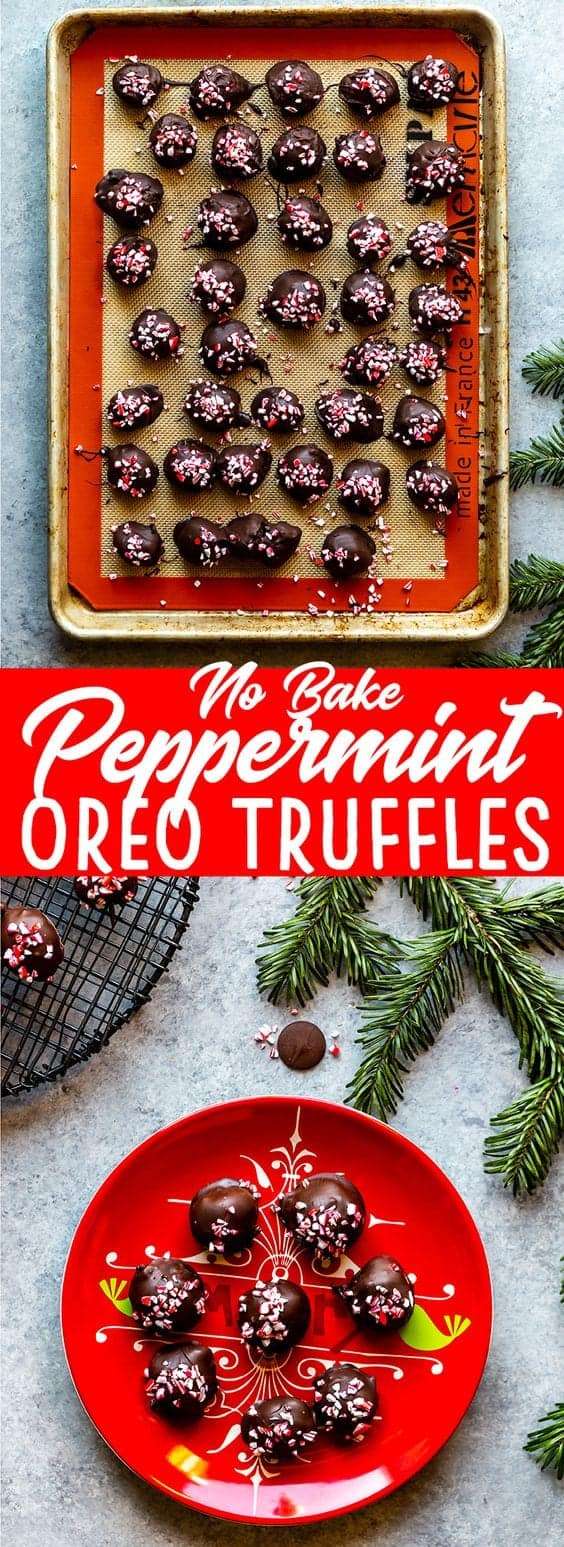 8. Peppermint Oreo Truffles