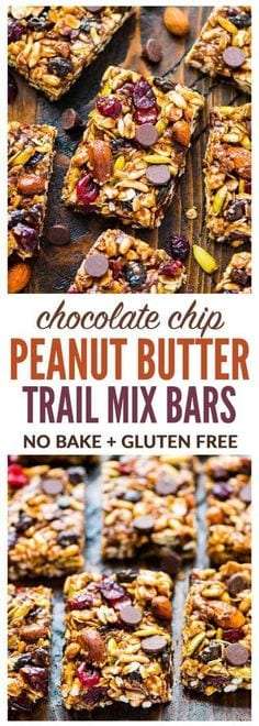 Trail Mix Peanut Butter Granola Bars 