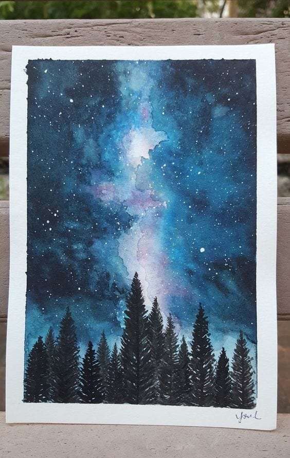 20 Beautiful Watercolor Night Sky Painting Ideas & Inspiration