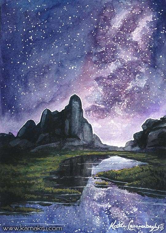 20 Beautiful Watercolor Night Sky Painting Ideas & Inspiration