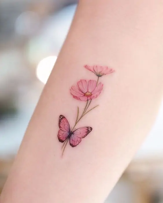 butterfly tattoos on flower butterfly