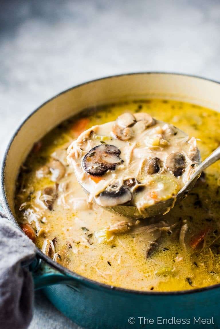 4. Healthy Creamy Turkey Mushroom Soup