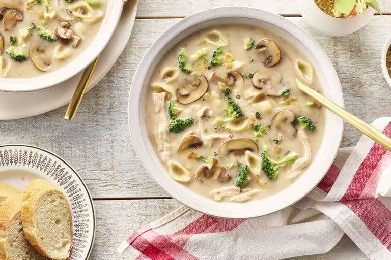 8. Leftover Turkey Mushroom Noodle Soup