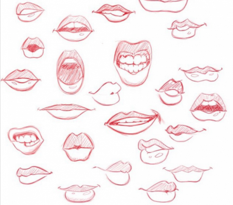 Drawing The Curve Of The Lips