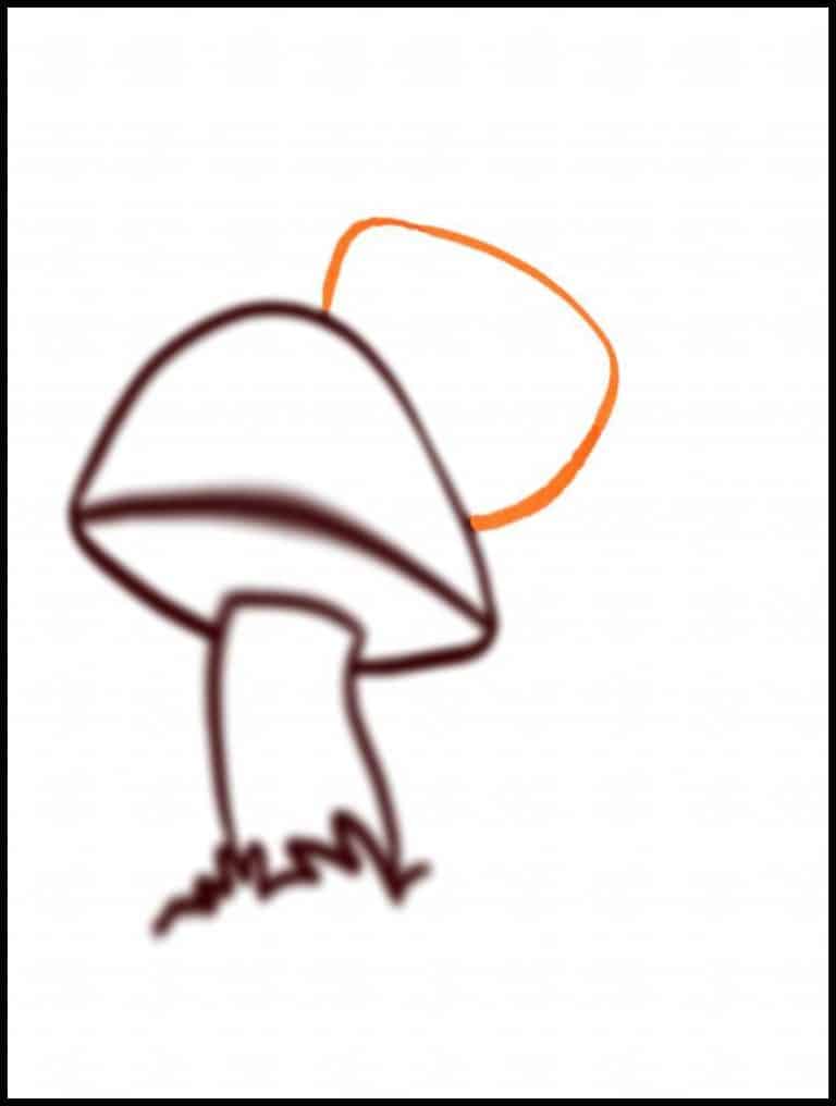 Step 4: Adding The Gills For Your Mushroom Drawing