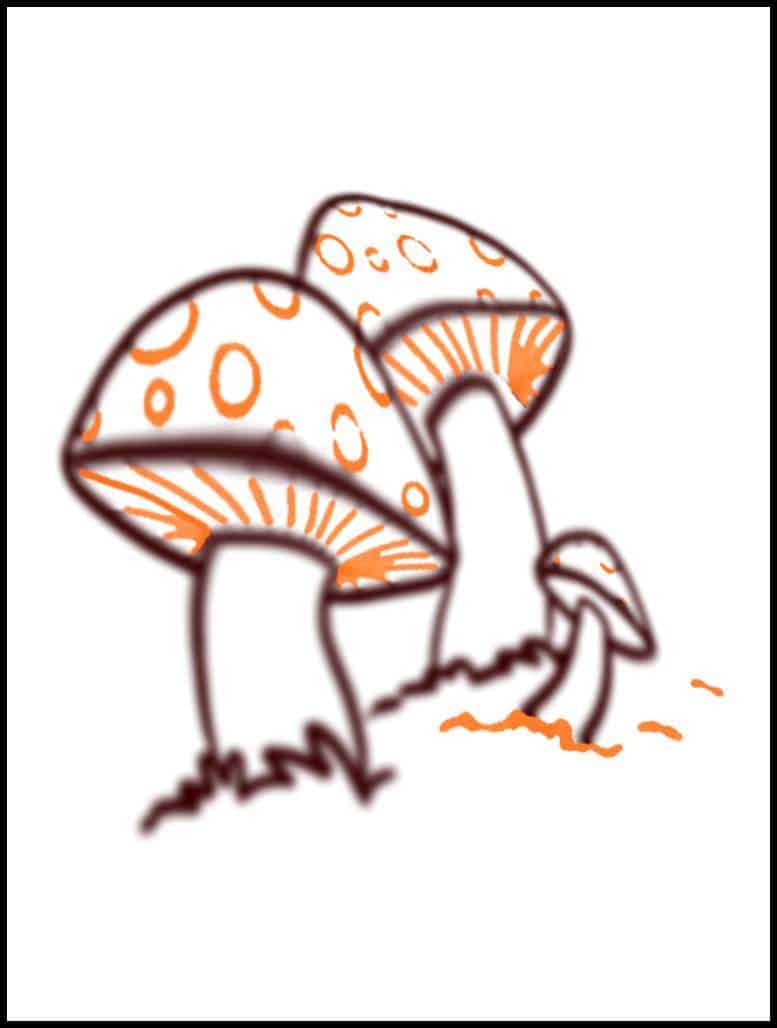 Step by Step Mushroom Drawing Tutorial - Brighter Craft