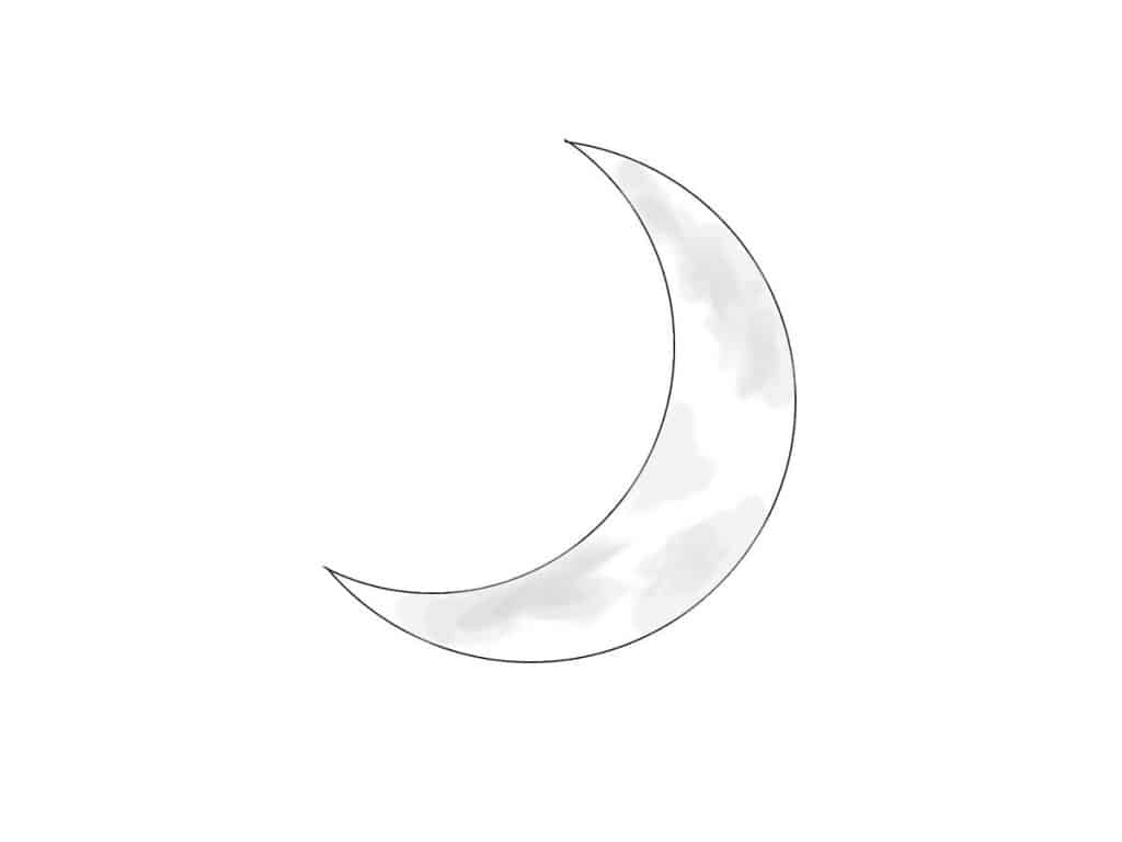 crescent moon drawing pencil