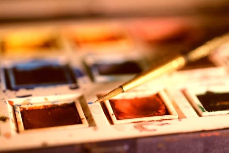 Mixing colors on the actual painting.