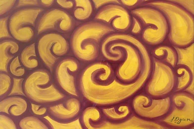 abstract spirals red yellow earth shades