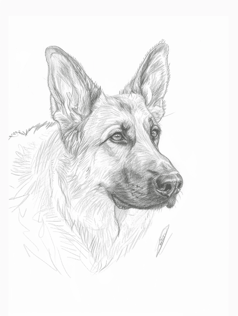 German Shepard Side Portrait