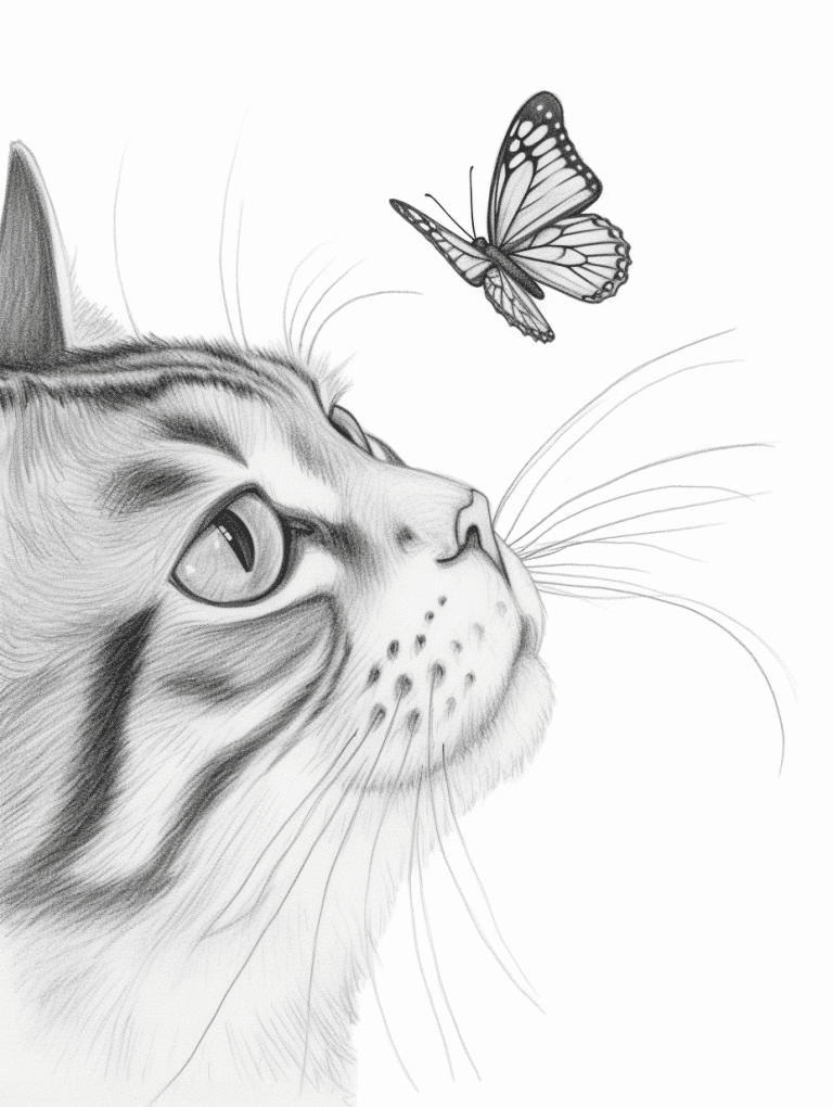 Cat with Butterfly on Nose
