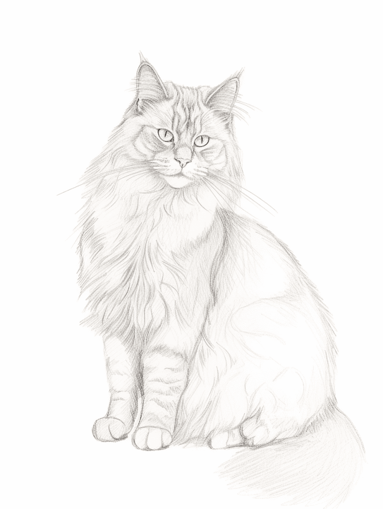 Sitting Full Body Cat