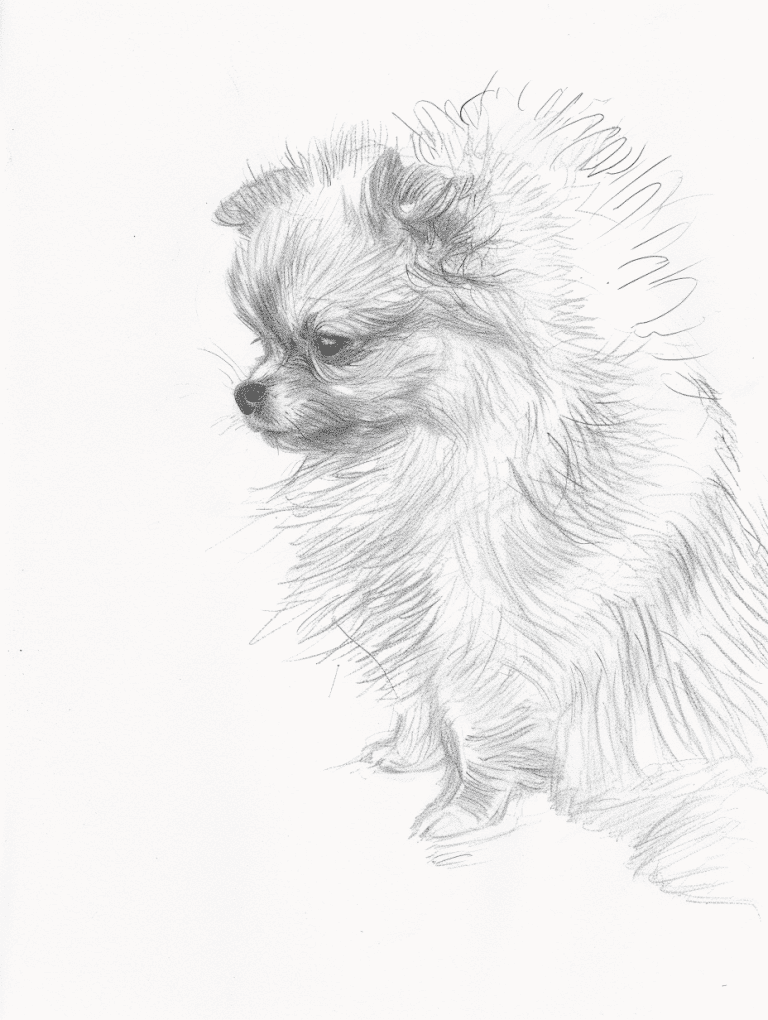 Pomeranian Side Portrait
