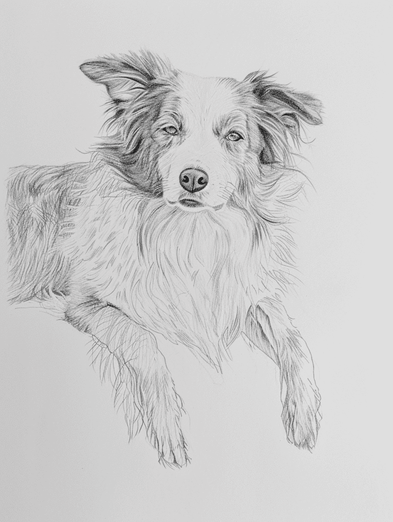 Border Collie Laying Down Portrait