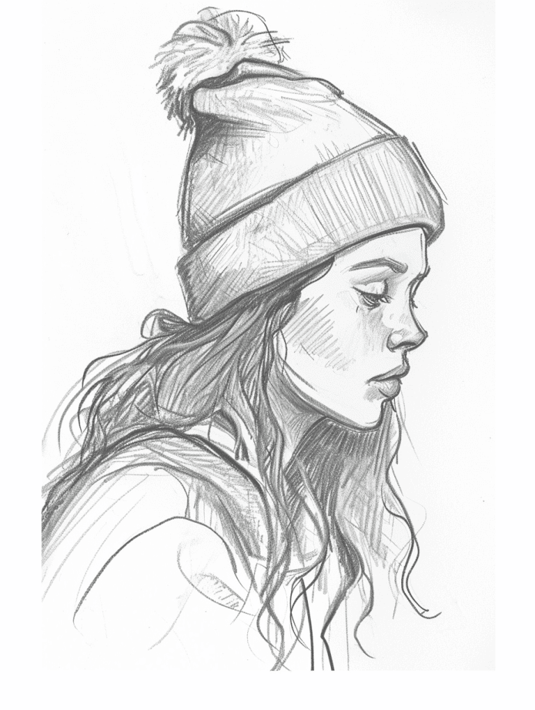 Girl Wearing a Beanie
